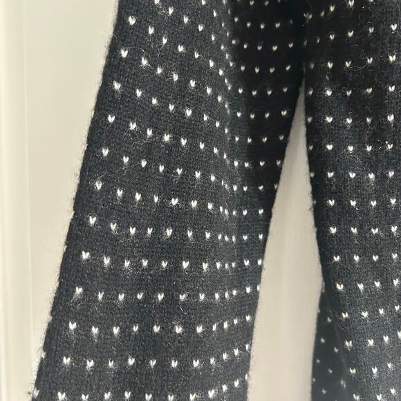 Ardi K Designer Collection 100% Cashmere Cardigan – Black/White Dot Knit –Size L - Picture 6 of 8